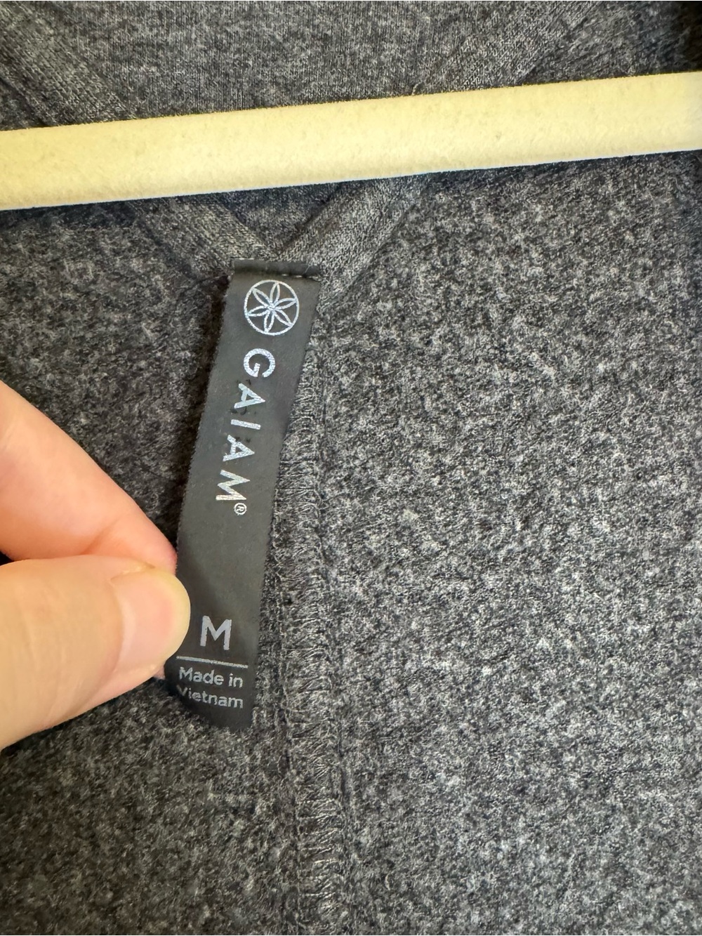 GAIAM SOFT Dark Charcoal Open-Front Draped Cardigan Pockets Thumb Hole - M - Picture 3 of 9